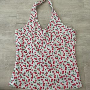 Vintage cherry print halter
